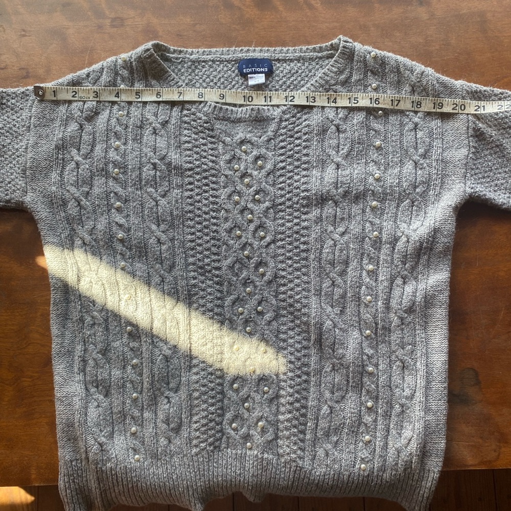Basic Editions Grey Cable-Knit Sweater - image 6
